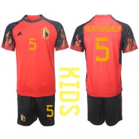 Camisa de Futebol Bélgica Jan Vertonghen #5 Equipamento Principal Infantil Mundo 2022 Manga Curta (+ Calças curtas)